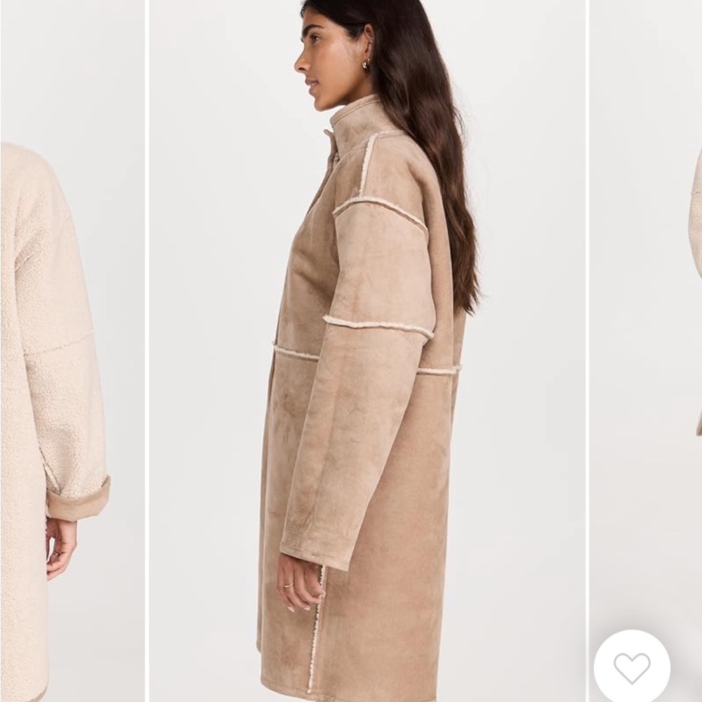Velvet Cara  Beige reversible Teddy Jacket in sand - Picture 3 of 10